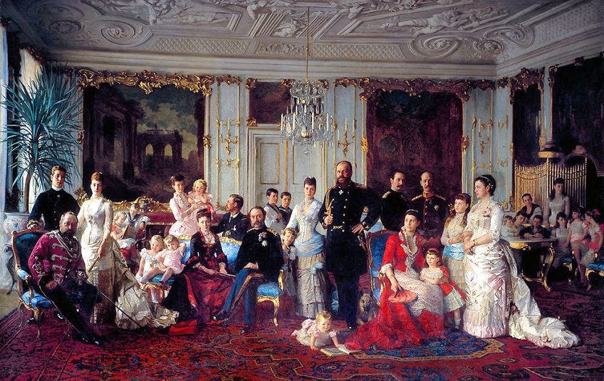 Laurits Tuxens maleri af Christian 9 - hele Europas svigerfar - omgivet af sin familie,